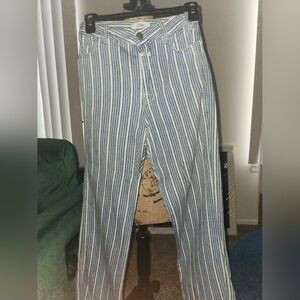 Closed Women's High Rise Striped Jeans - Blue and White